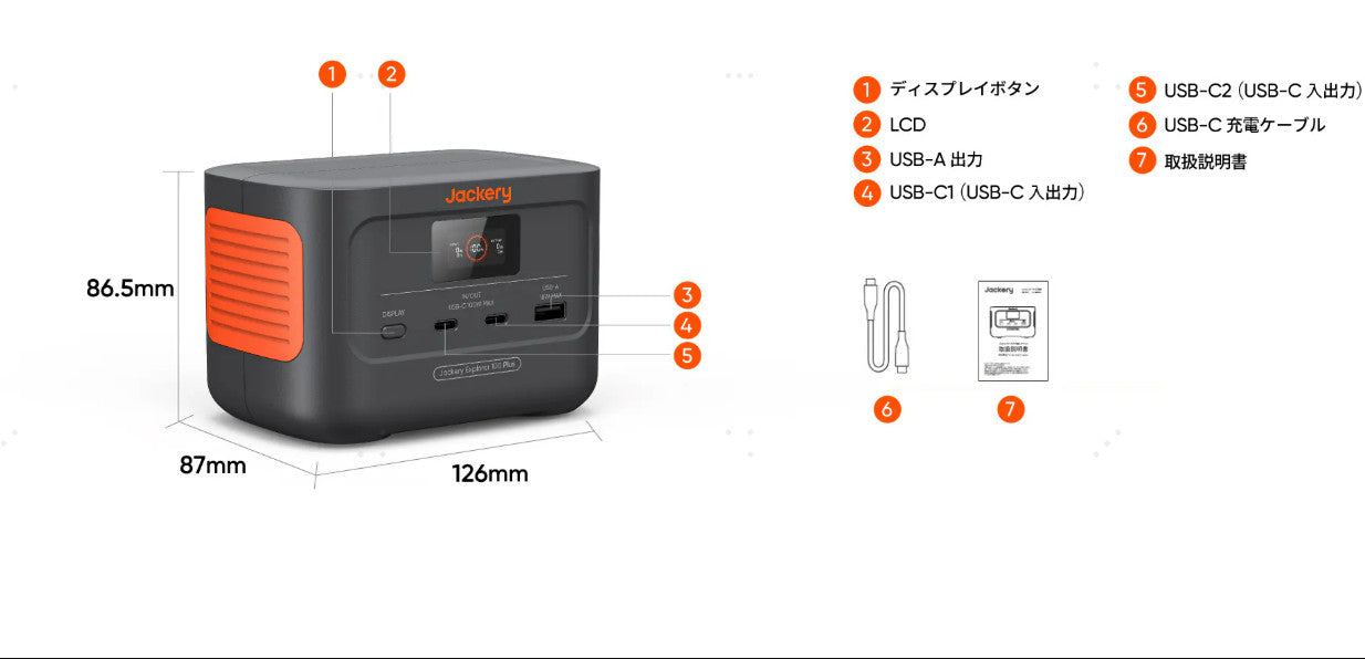 Jackery Explorer 100 Plusのスペック情報