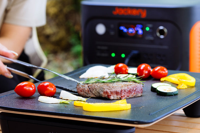 キャンプのバーベキュー