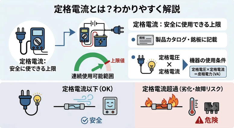 定格電流の意味と計算方法・超過リスクをわかりやすく解説！関連用語も紹介