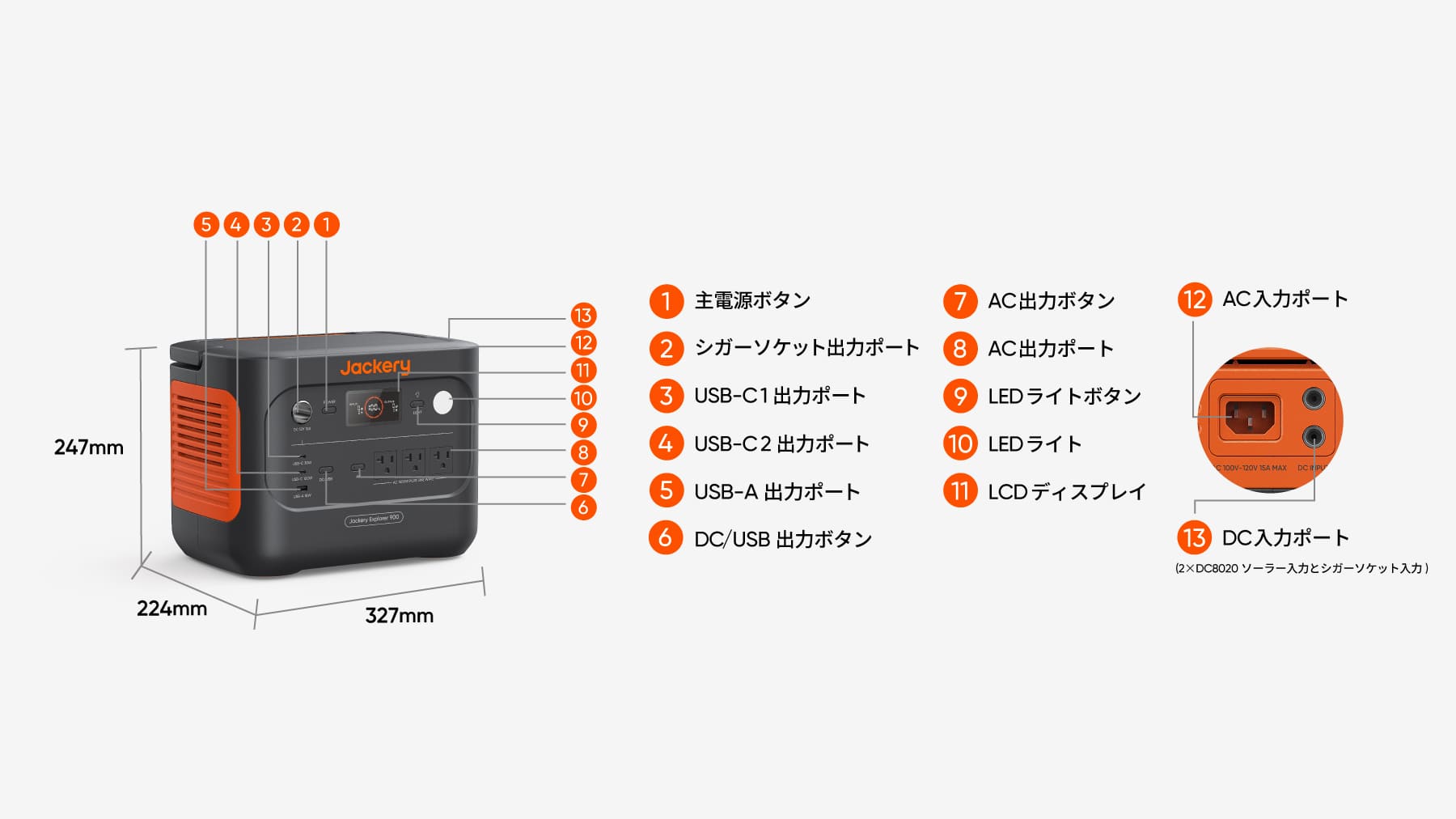 Jackery ポータブル電源 900 スペック 