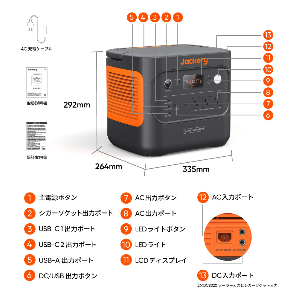 Jackery ポータブル電源 2000 New