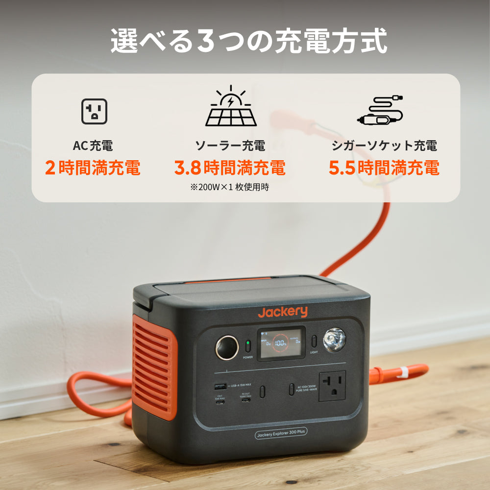 【予約販売・10月中旬頃発送予定】Jackery Solar Generator 300 Plus 40Wミニ ポータブル電源 ソーラーパネル セット
