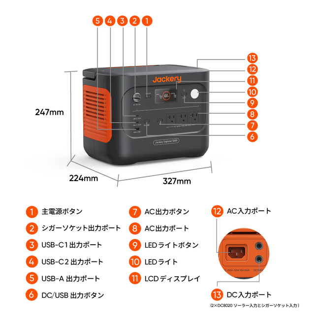 Jackery ポータブル電源 1000 New