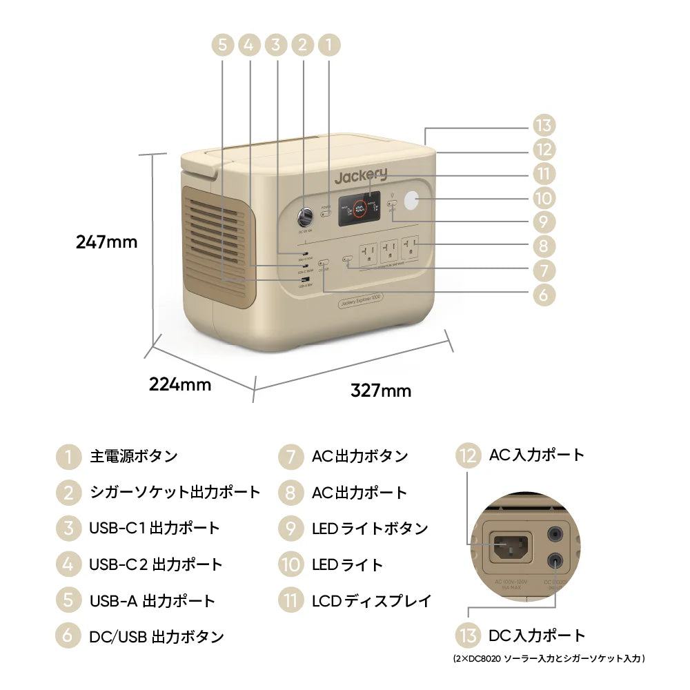 1円 Jackery JE-1000B ポータブル電源 1000 Pro 保存箱付き アウトドア