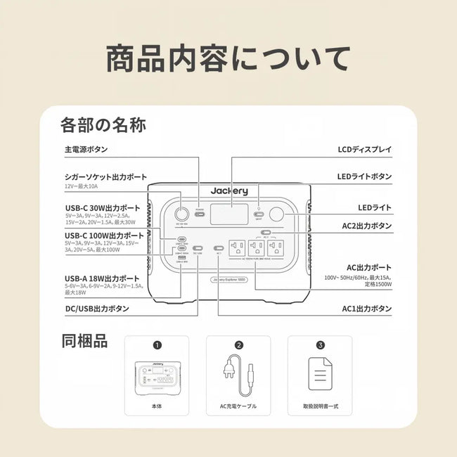 Jackery ポータブル電源 1000 New V3