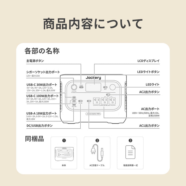 Jackery ポータブル電源 1000 New V3