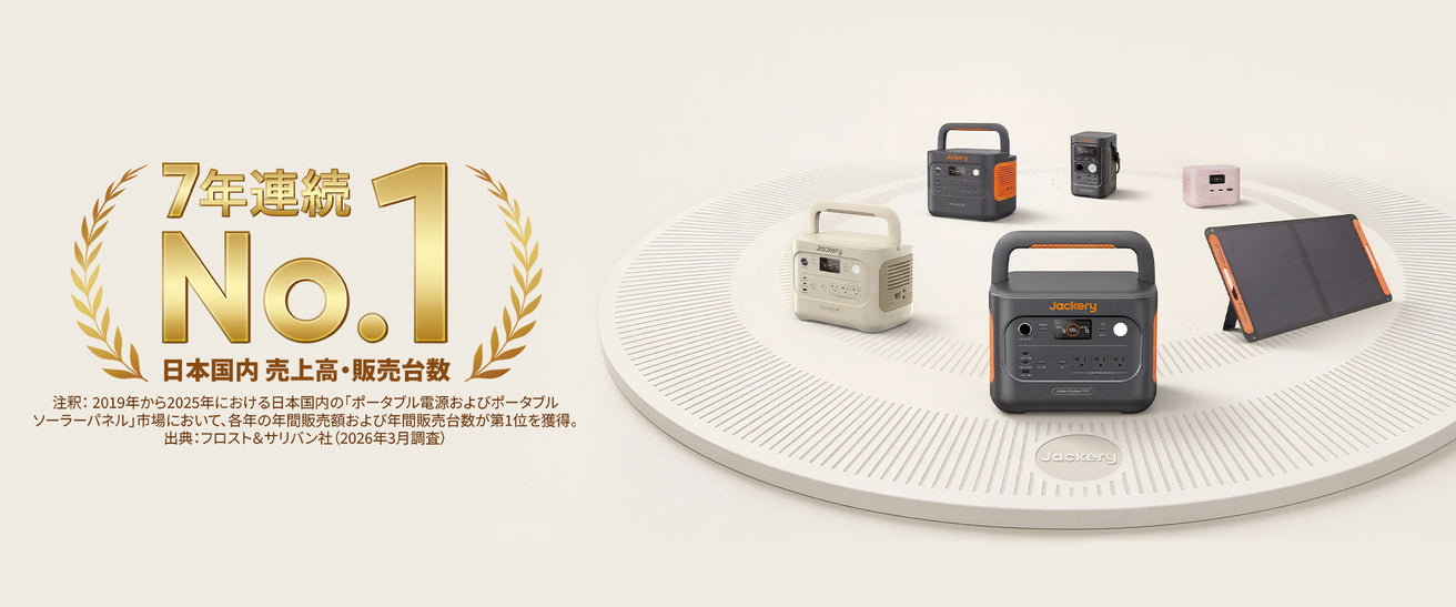 Jackery日本国内売上高・販売台数7年連続第一