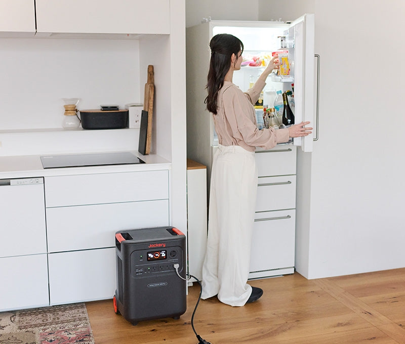 3584Whの超大容量&3,000Wの高出力で、家電が同時に動かせる