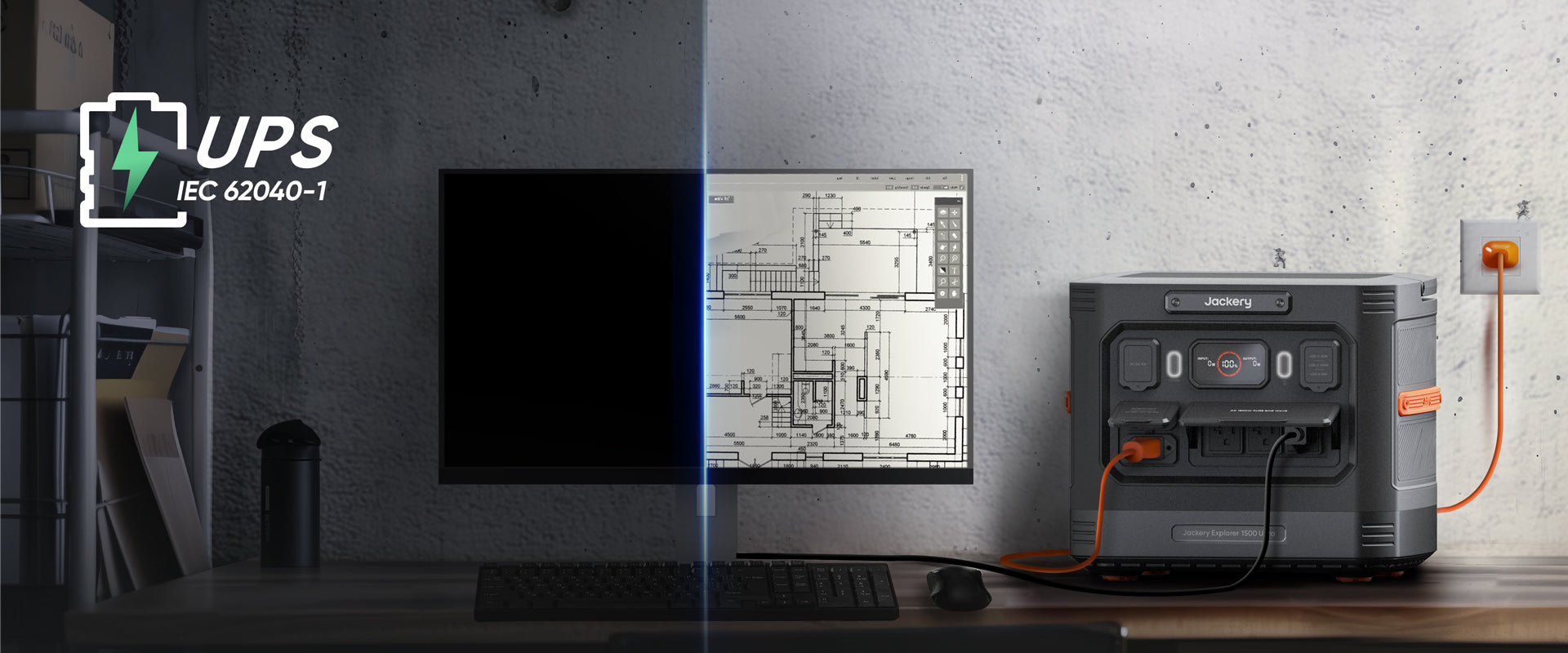 20ms UPS＆パススルー機能搭載で途切れない電力供給を実現