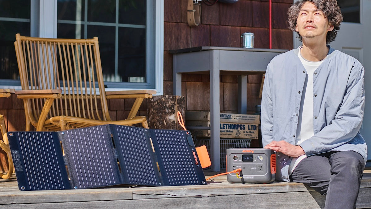 Jackeryポータブル電源と組み合わせて蓄電も可能