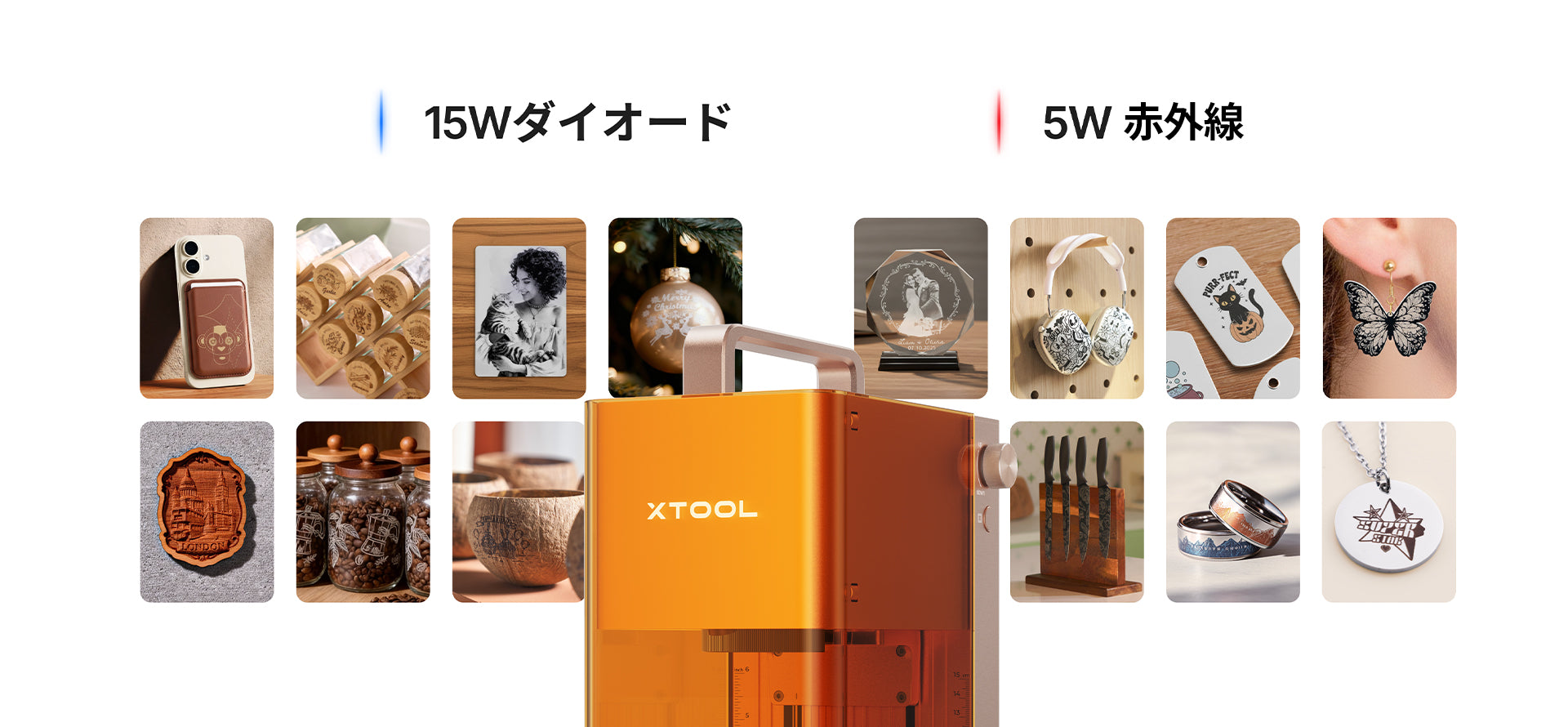 デュアルレーザーを搭載。あらゆる素材にオリジナルティを