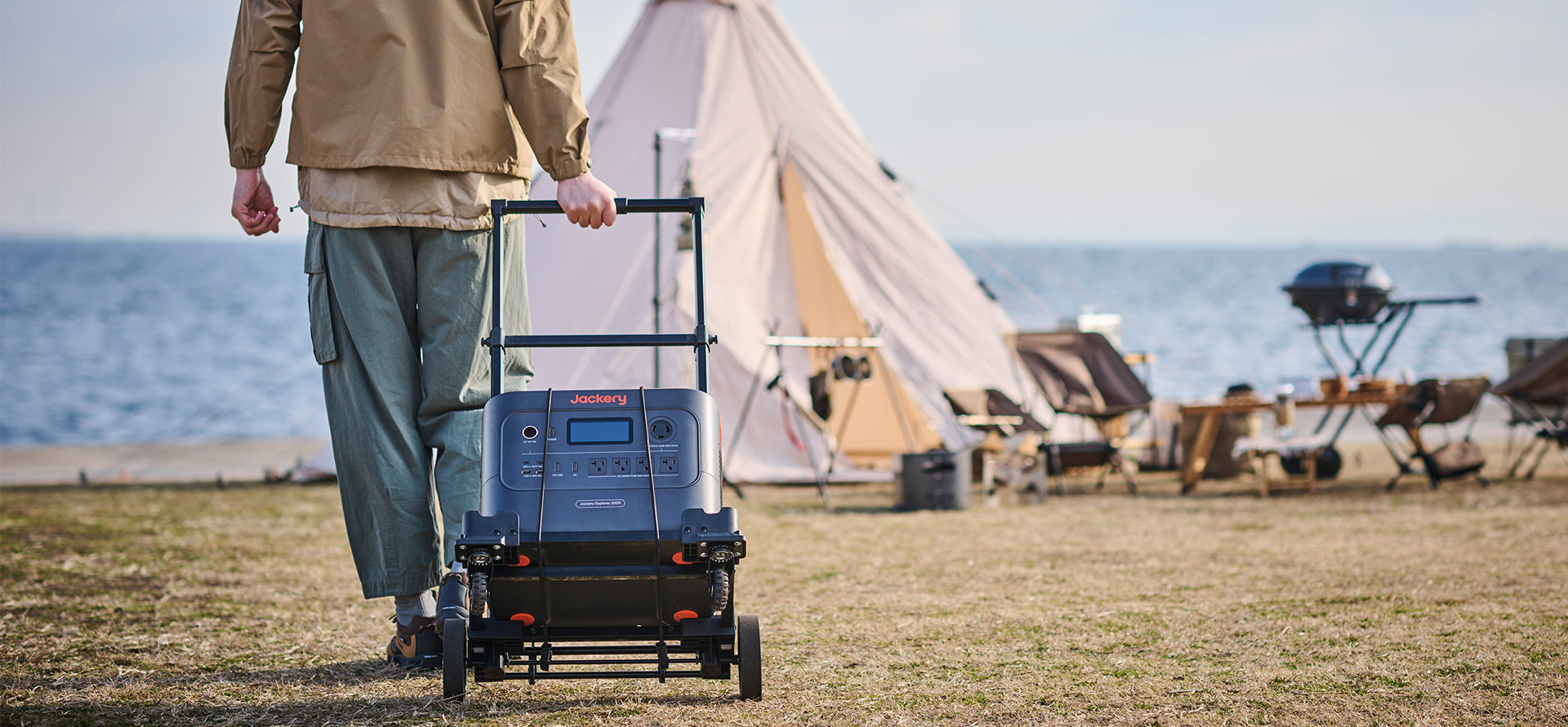 Jackery ポータブル電源用 折り畳みキャリーカート | 耐荷重80kg