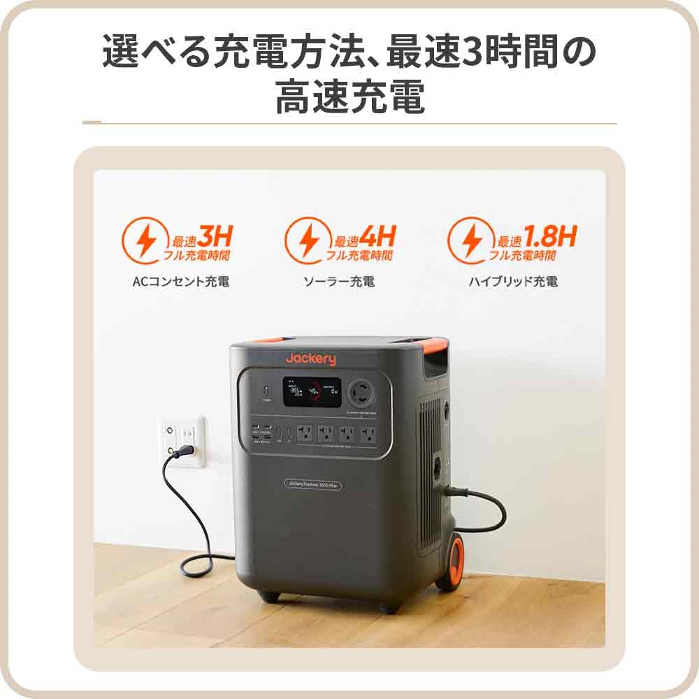 Jackery Solar Generator 3600 Plus ポータブル電源 セット| 3584Wh大 Jackery Solar Generator 3600 Plus ポータブル電源 セット| 3584Wh大