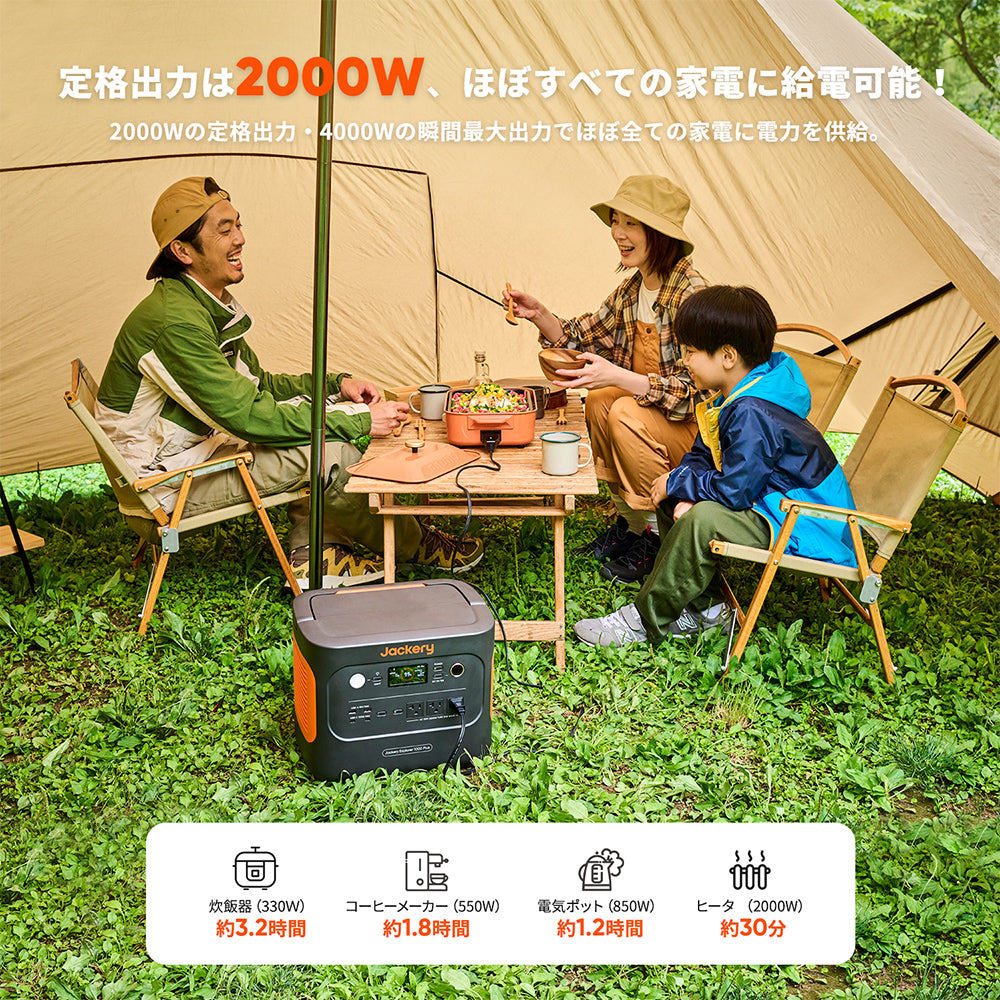 Jackery ポータブル電源 1000 Plus | 1264Wh・2000W出力 | 停電対策