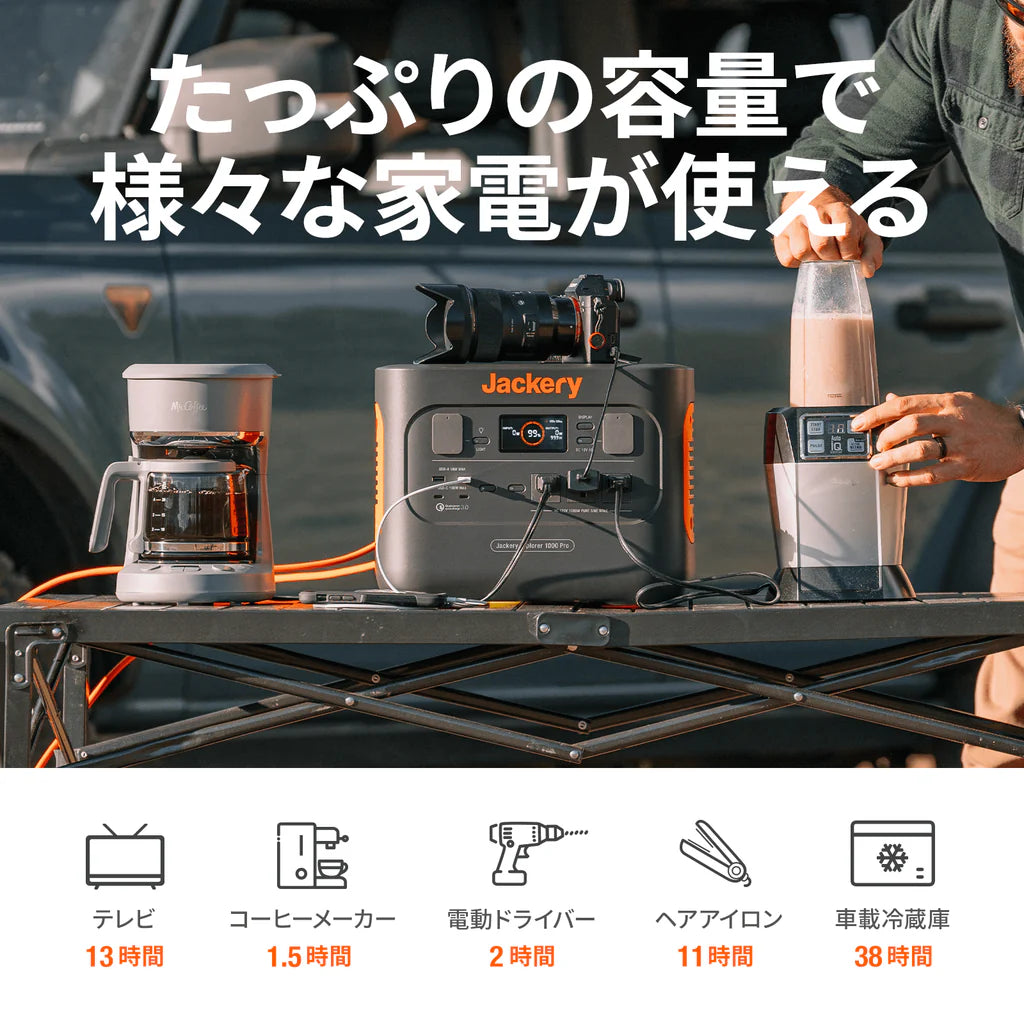 Jackery Solar Generator 1000 Pro 100W Mini ポータブル電源 ソーラーパネル セット