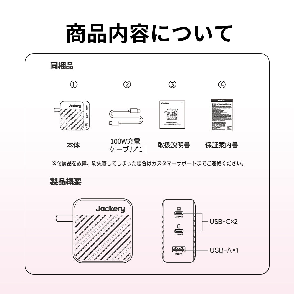 Jackery 102W GaN 3ポート充電アダプター | 185g軽量コンパクト | PD3