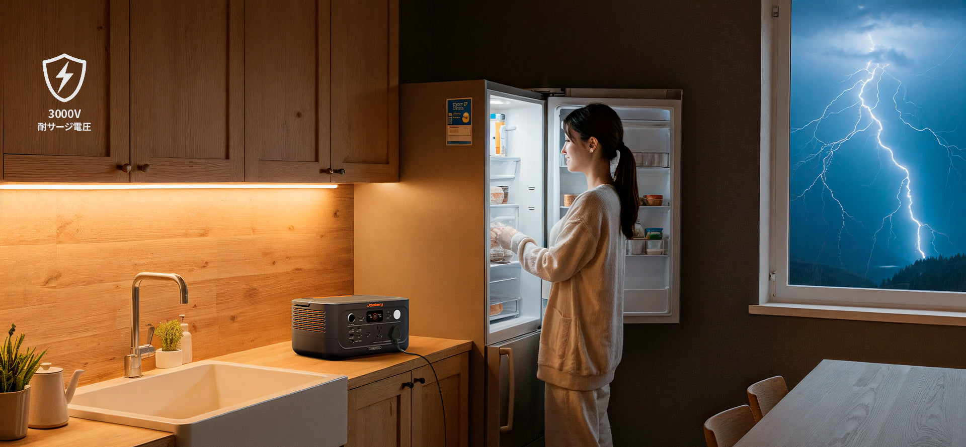 雷サージ保護機能付き