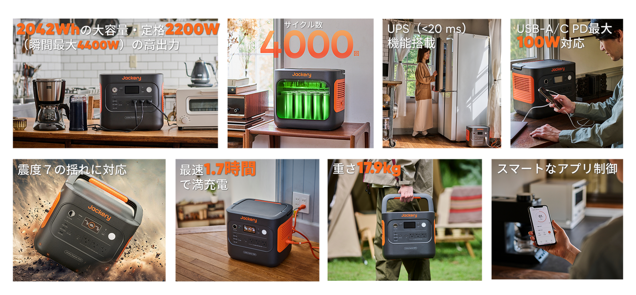 Jackery ポータブル電源  2000 New