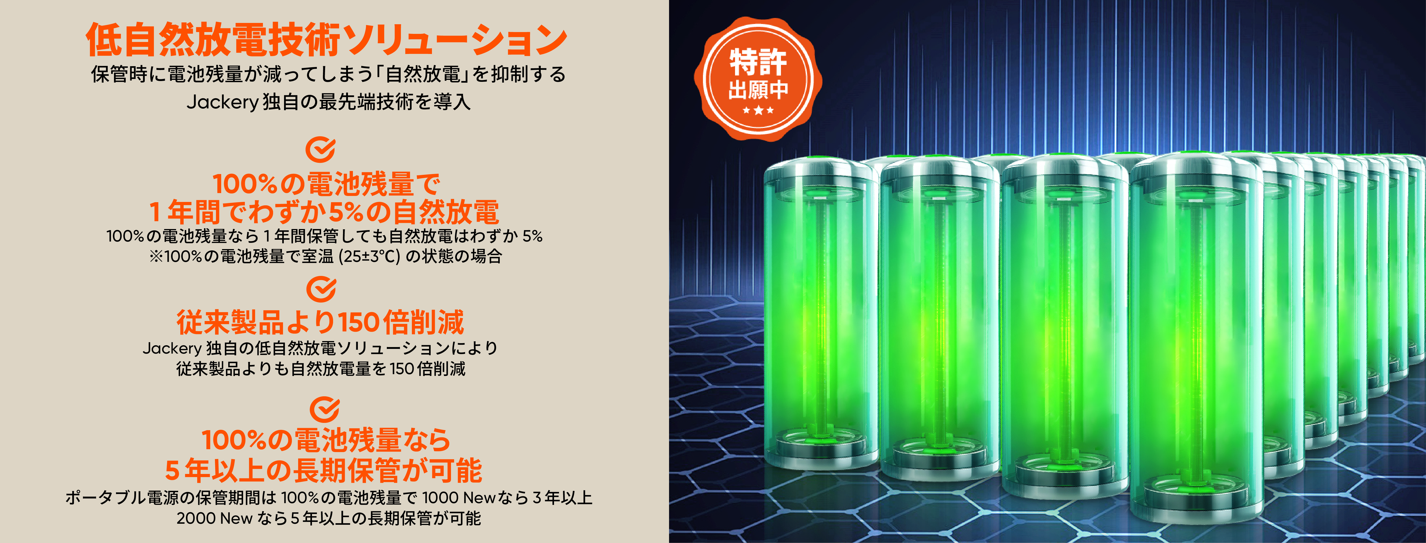 低自然放電技術ソリューション