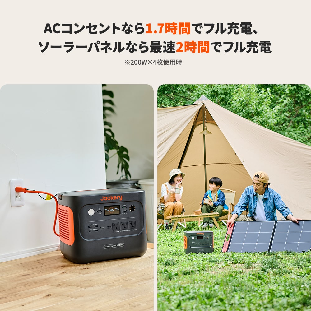 【予約販売・10月下旬頃発送予定】Jackery Solar Generator 1000 Plus ポータブル電源 ソーラーパネル セット