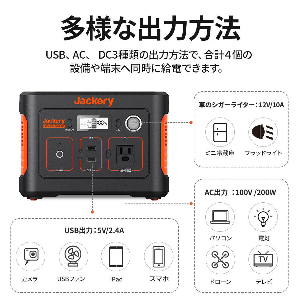 【新品未開封】Jackery ポータブル電源 400 送料無料