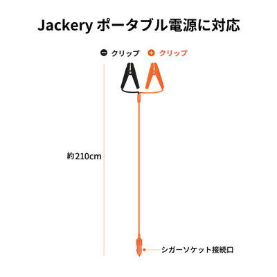 Jackery 12V 自動車用バッテリー充電ケーブルは、Jackeryポータブル電源に対応