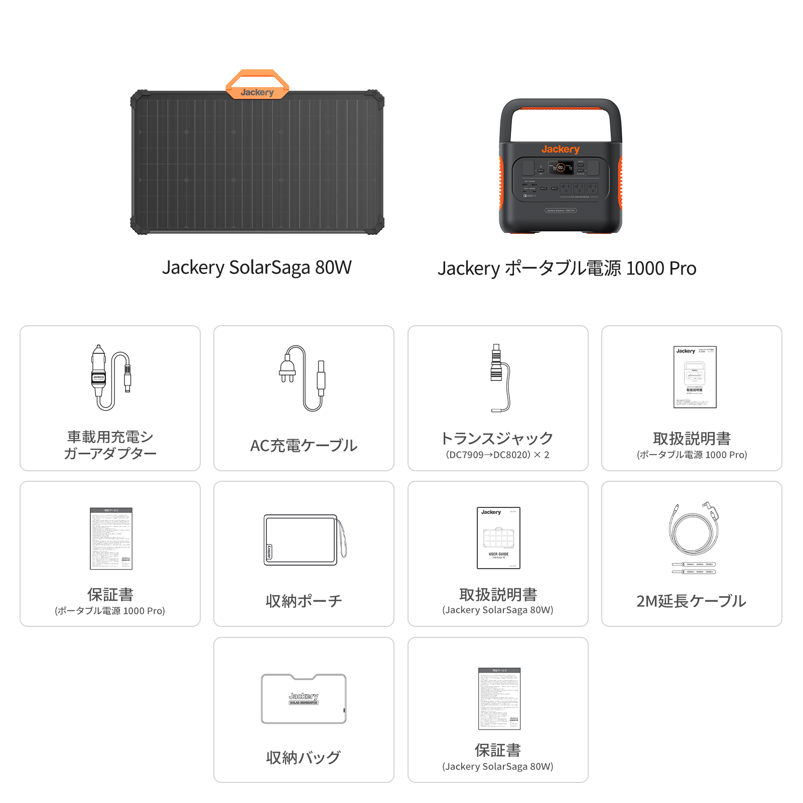 【在庫限り】Jackery Solar Generator 1000 Pro 80W ポータブル電源 ソーラーパネル セット