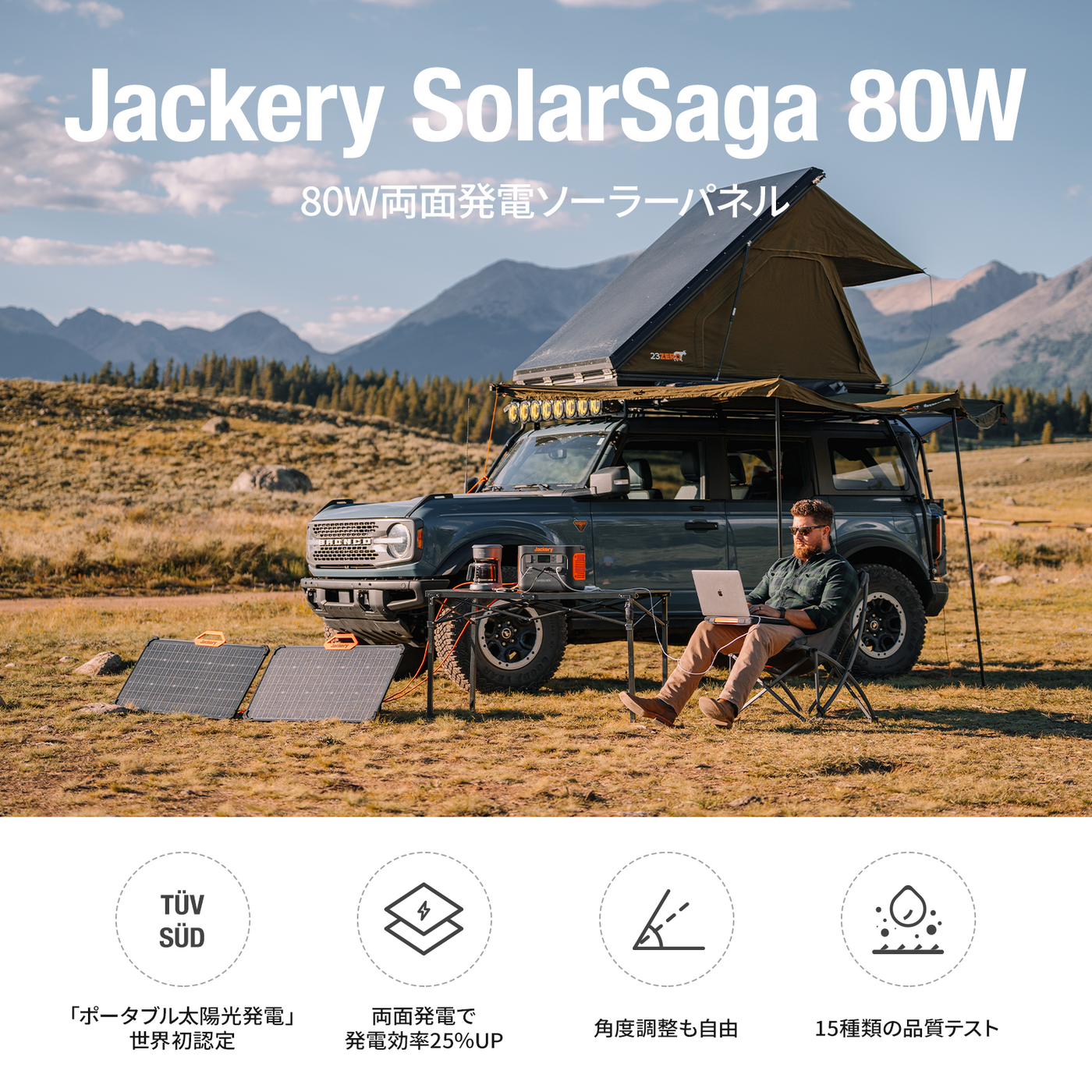 Jackery SolarSaga 80W ソーラーパネルの特徴