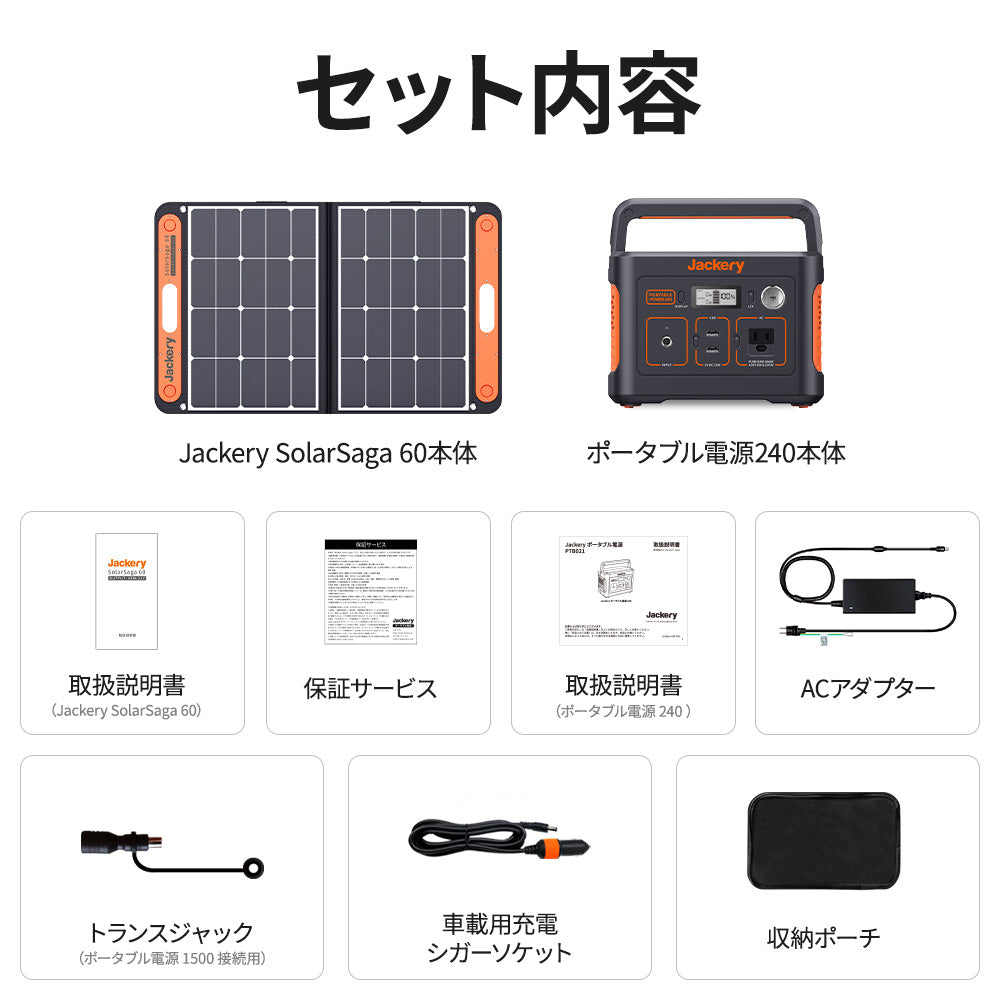 Jackery Solar Generator 240 ポータブル電源 ソーラーパネル セット