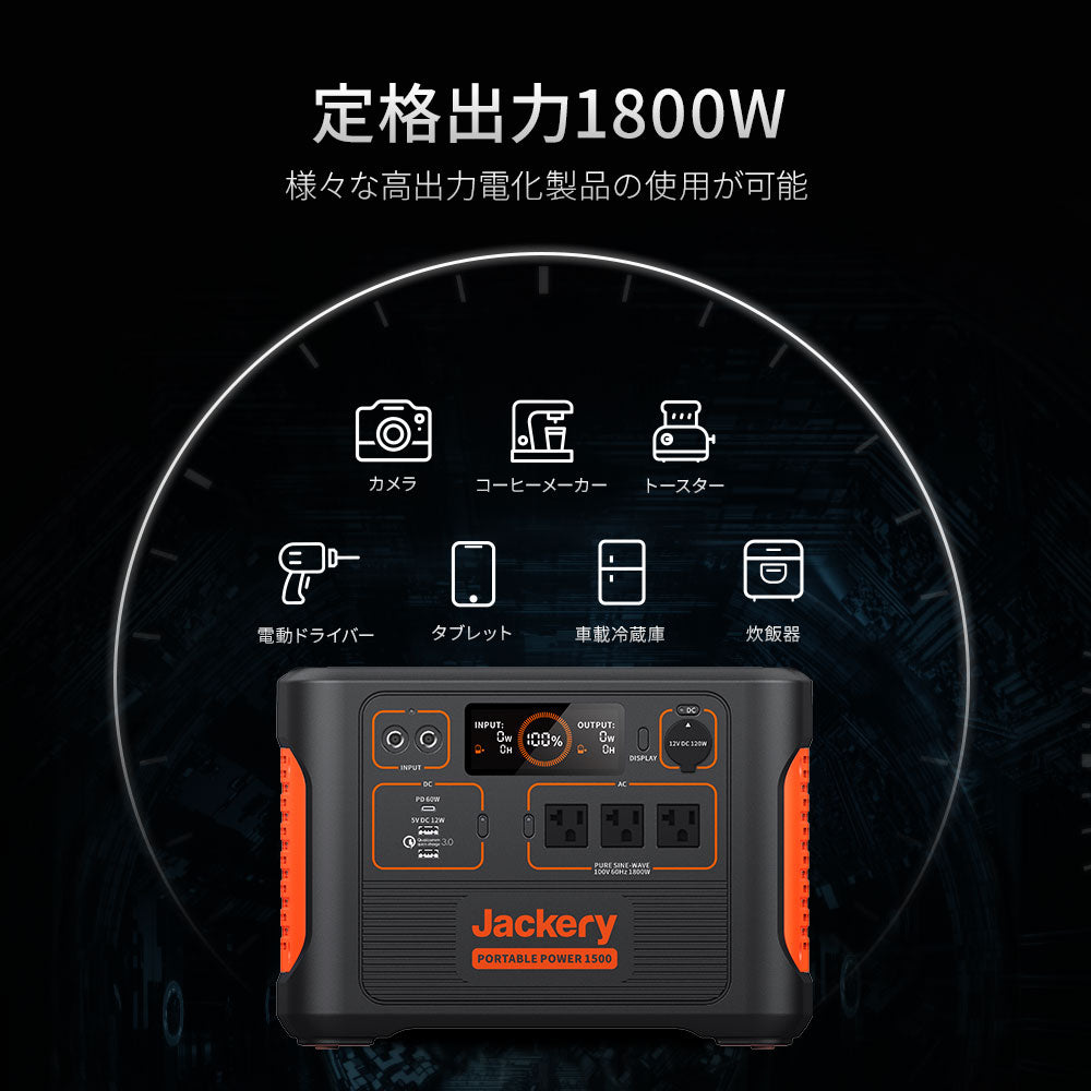 Jackery ポータブル電源 1500 PTB152 (6550936813646)